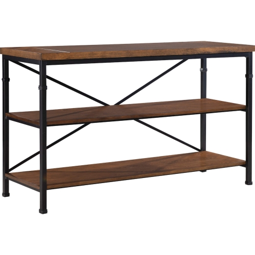 Austin 50" TV Stand in Wood & Black Metal