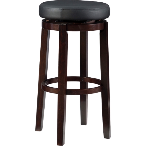 Maya 29" Bar Stool in Black Leatherette & Wood