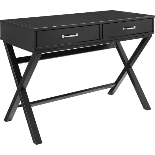 Penney Campaign Style 2 Drawer Desk in Black Wood