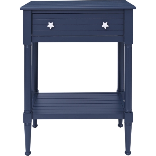 Seaboard End Accent Table in Navy Blue Finish Wood