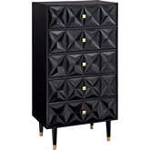 Geo Texture 5 Drawer Chest in Black