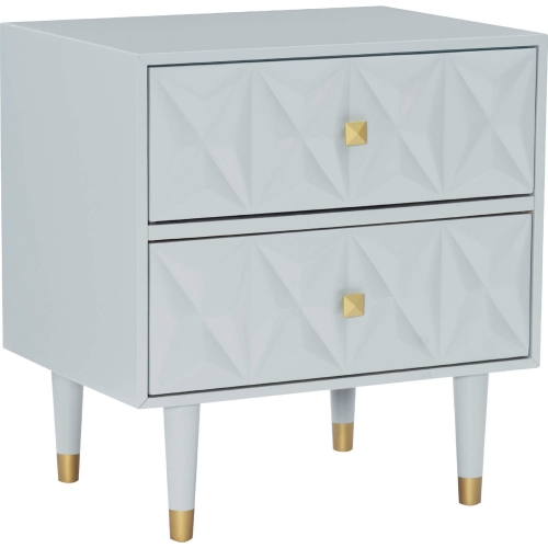 Geo Texture 2 Drawer Night Stand in Grey