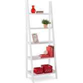 Acadia Ladder Bookcase in White Finish