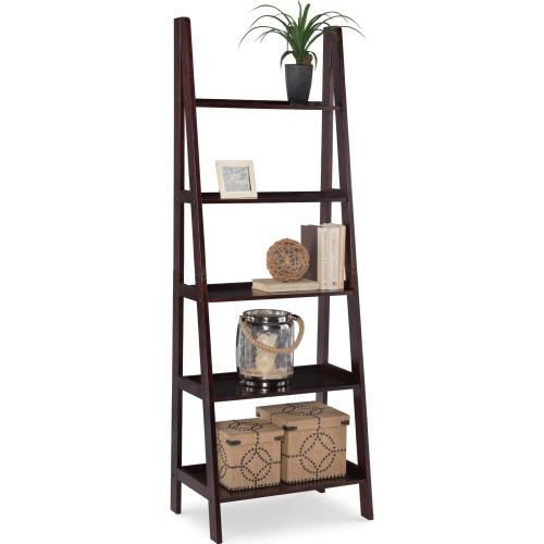 Acadia Ladder Bookcase in Espresso Finish