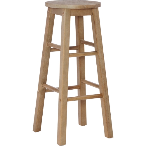 Linon 29" Bar Stool in Grey Wash Finish Wood