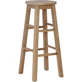 Linon 29" Bar Stool in Grey Wash Finish Wood