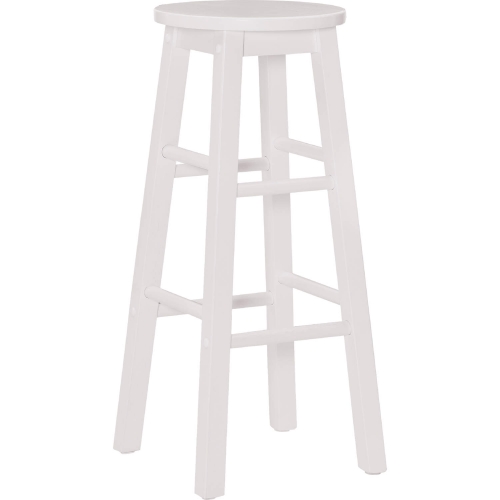 Linon 29" Bar Stool in White Finish Wood