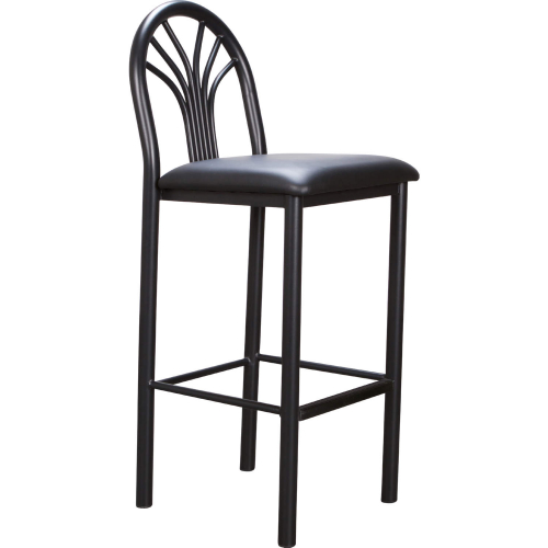 Thayer Bar Stool in in Black Steel & Leatherette (Set of 2)