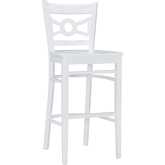 Teresa Bar Stool in White Finish Wood (Set of 2)