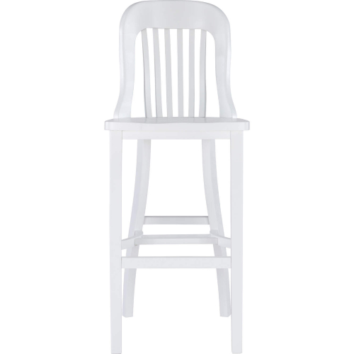 Maylen Bar Stool in White Finish Wood (Set of 2)