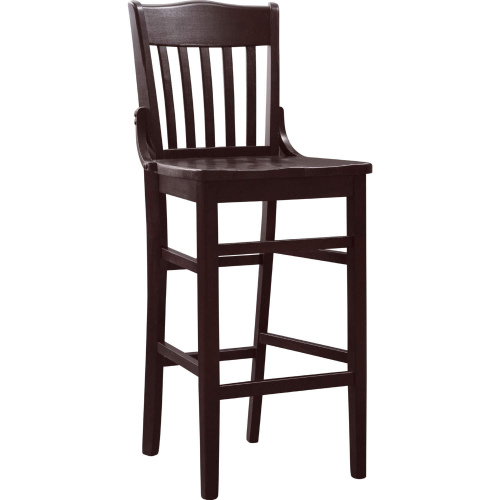 Jace Bar Stool in Gloss Brown Finish Wood (Set of 2)