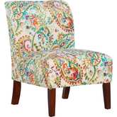 Julie Curved Back Slipper Accent Chair in Multicolor Fabric