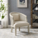 Kensington Accent Chair in White Wash Wood, Cane & Linen Fabric