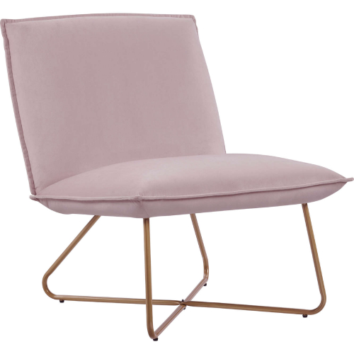 Kevlin Accent Chair in Blush Pink Velvet & Gold