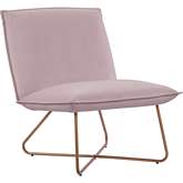 Kevlin Accent Chair in Blush Pink Velvet & Gold