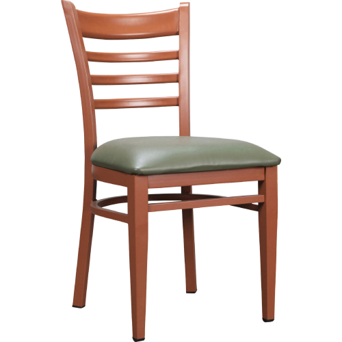 Baxter Dining Chair Honey Steel & Green Leatherette (Set of 2)