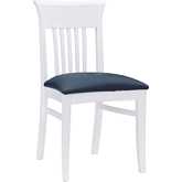 Jenny Chair in White Lacquer & Navy Blue Leatherette (Set of 2)