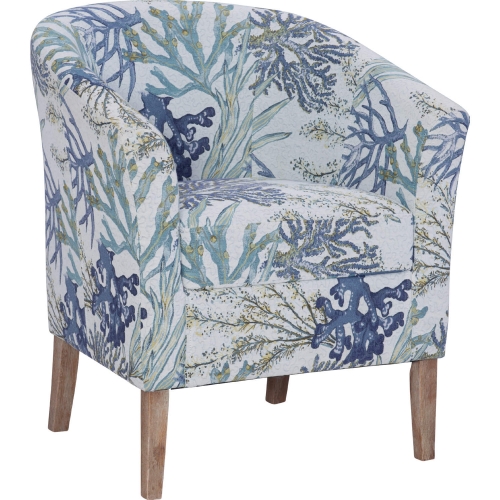 Simon Club Accent Chair in Oceanside Print Fabric