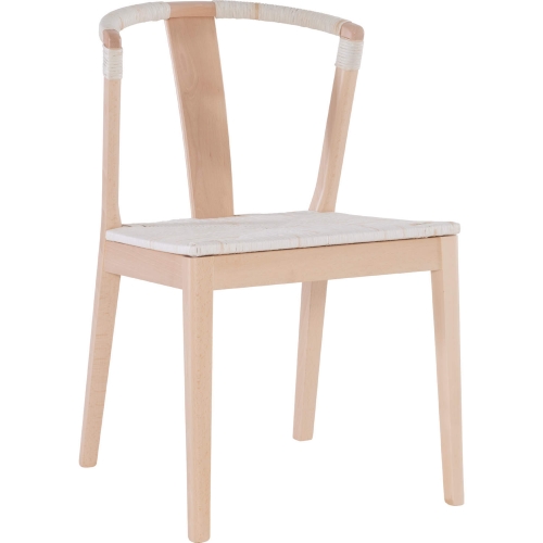 Sapona Dining Chair in Natural Wood & White Rush