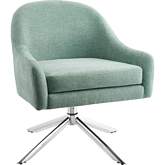 Lachlan Swivel Accent Chair in Capri Blue Green Fabric