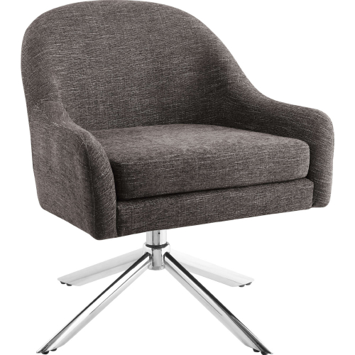 Lachlan Swivel Accent Chair in Granite Grey Fabric