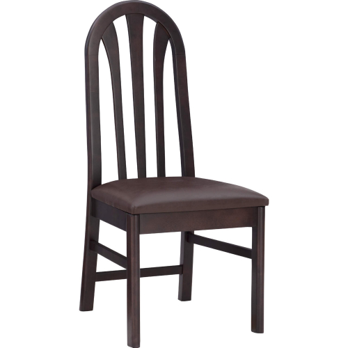 Jesper Dining Chair in Wood & Brown Leatherette (Set of 2)