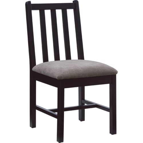 Lemuel Dining Chair in Black Wood & Grey Fabric (Set of 2)