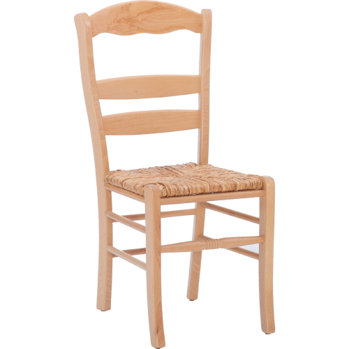 Aylin Dining Chair in Natural Wood & Rush Seat (Set 2)