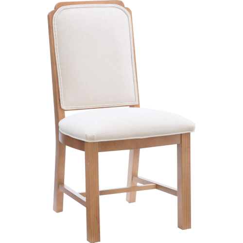 Jolene Dining Chair in Wood & Linen Look Fabric (Set of 2)