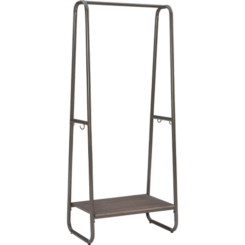 Bywood 60"H Clothing Rack in Pewter Metal & Distressed Wood