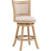 Tift Counter Stool in Driftwood Grey Wood & Neutral Fabric