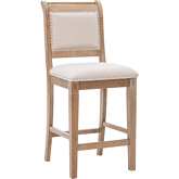 Emmy 26" Counter Stool in Natural Fabric & Washed Wood