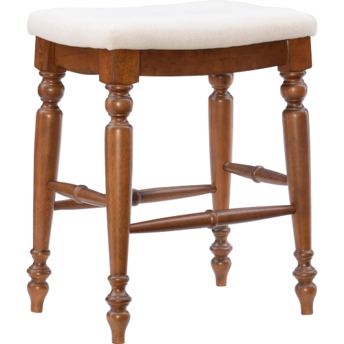 Marino 25" Backless Counter Stool in Linen Fabric & Walnut Finish