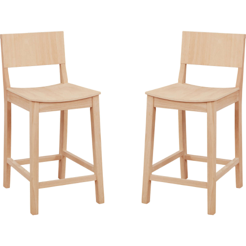 Devin Counter Stool in Unfinished Wood (Set of 2)