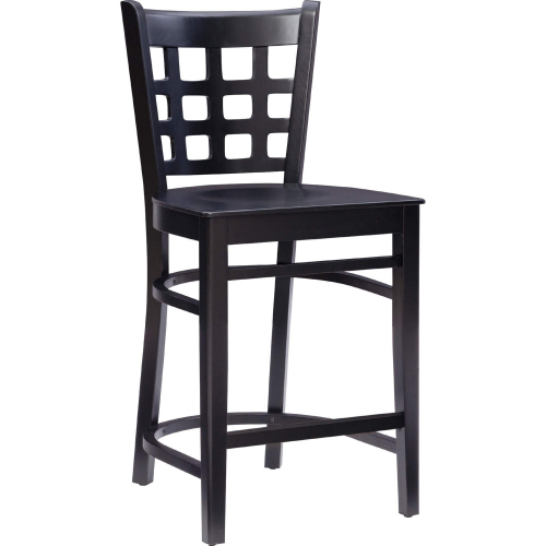 Lola Counter Stool in Black Finish Wood (Set of 2)