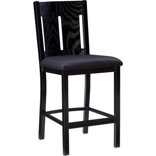 Callia Counter Stool in Black Metal & Black Leatherette