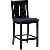 Callia Counter Stool in Black Metal & Black Leatherette