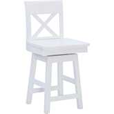 Lydia Swivel Counter Stool in White Wood