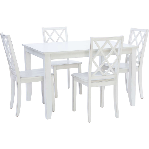 Hamlet 5 Piece Dining Set in White Wood