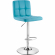 Clayton Bar Stool in Chrome & Teal Leatherette