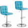 Clayton Bar Stool in Chrome & Teal Leatherette
