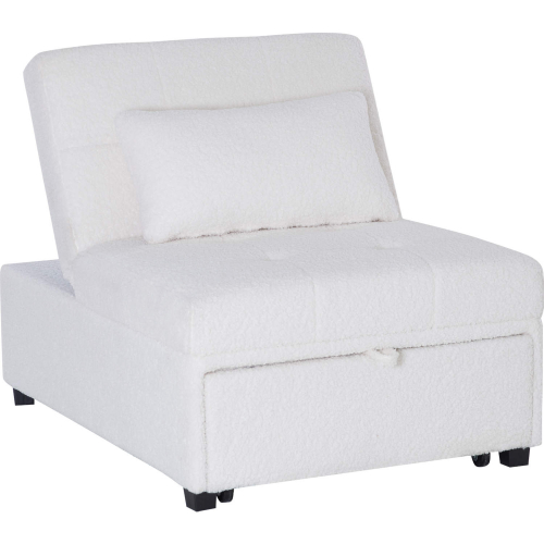 Boone Sofa Bed in Ivory Sherpa Fabric