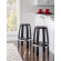 Wade Bar Stool in Rustic Dark Brown Finish Wood & Metal