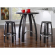 Wade Bar Stool in Rustic Dark Brown Finish Wood & Metal