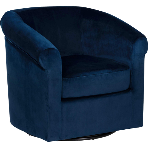 Bonnie Swivel Chair in Navy Blue Velvet & Bronze