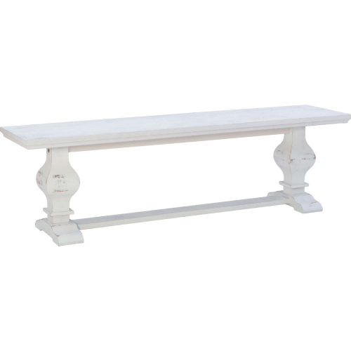 Mcleavy 63" Dining Bench in Rustic White Pine Wood