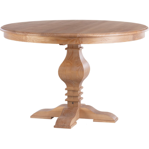 Mcleavy 47" Round Dining Table in Rustic Honey Finish Wood