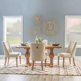 Adler Dining Chair in Natural Wood & Neutral Fabric (Set of 2)