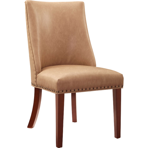 Adler Dining Chair in Espresso Wood & Tan Eco Leather (Set of 2)