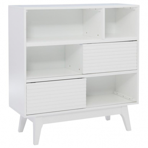 Ripples Bookcase in White Finish Wood